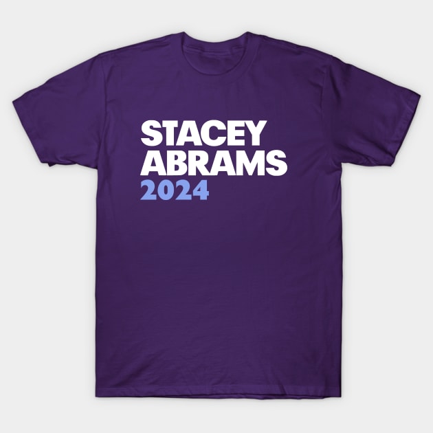 Stacey Abrams For 2024 President Purple Campaign Logo Sticker T-Shirt by BlueWaveTshirts